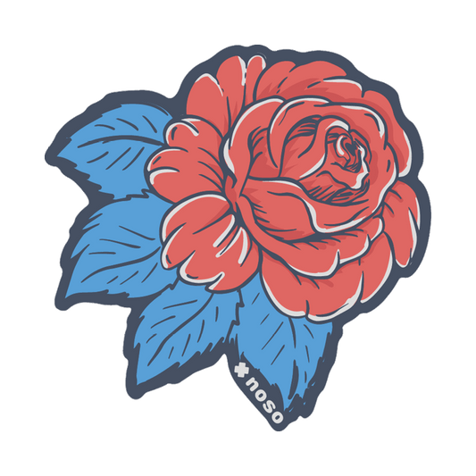 Red Rose Blue Leaves